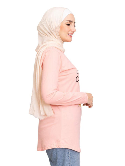 Powder Rose Printed Long - Sleeve Design 44 - Khotwh